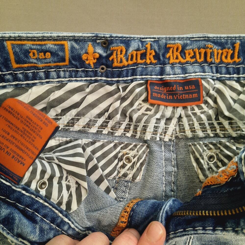 Rock Revival "Dao" Bootcut Womens 27 Bling Light Wash Embellished - Picture 6 of 16
